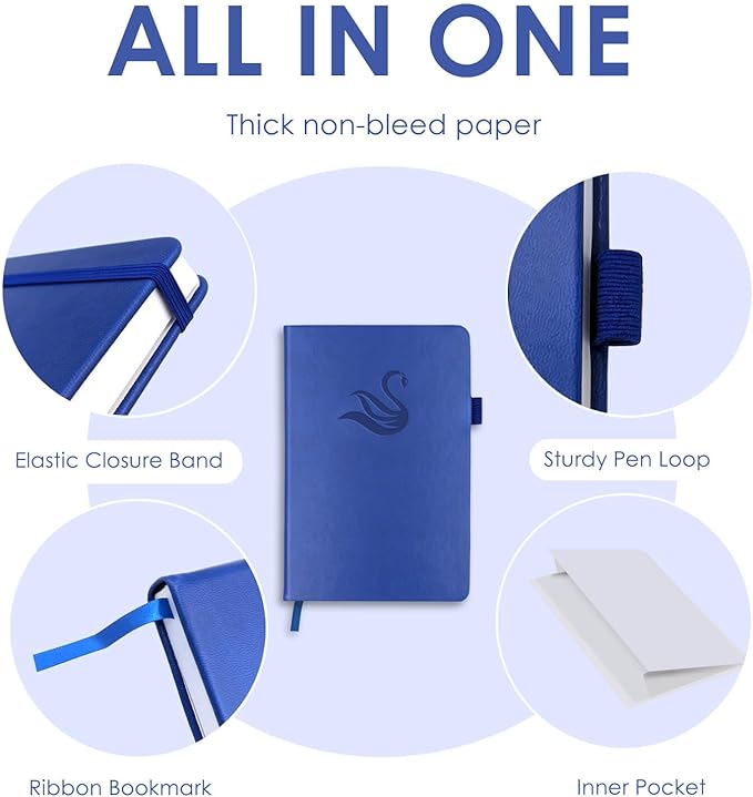 Elegant Password Book with Alphabetical Tabs - Hardcover Password Book for Internet Website Address Login - 7" x 10" Password Keeper and Organizer w/Notes Section & Back Pocket（Royal Blue）