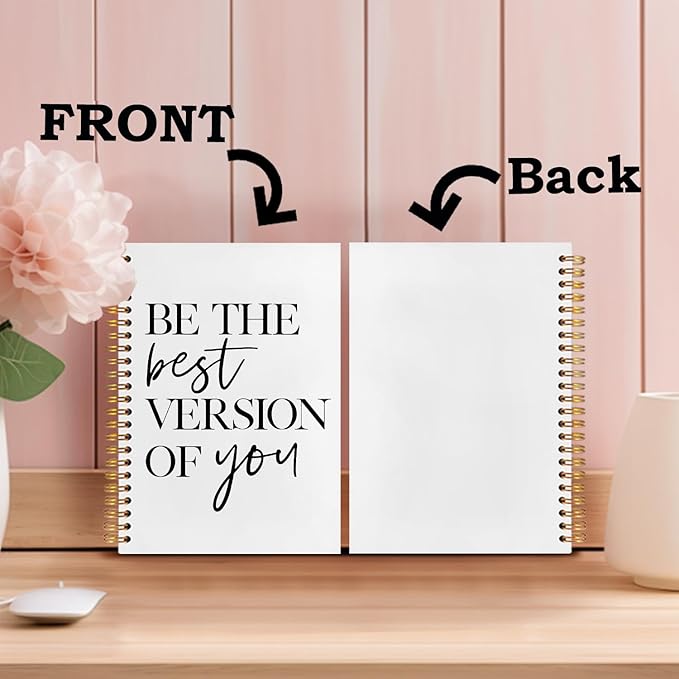 SNNDER Be the Best Version of You Motivational Notebook Journal, Motivational Gifts for Women Men, Positive Affirmation Journal, Hardcover Spiral Notebooks 5.5x8.3 Inch
