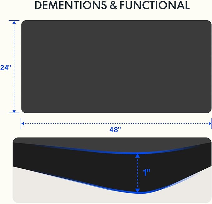 FLEXISPOT EN2 Whole-Piece Standing Desk with Clamp Power Strip, 48 x 24 Electric Stand Up Height Adjustable Desk with Cable Management (White Frame + 48" Black Top, 2 Packages)