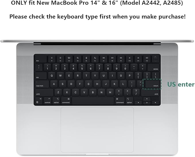 Batianda Premium Gradient Color Keyboard Cover for New MacBook Pro 14'' Pro 16'' 2024 2023 M4 M3 M2 M1 Pro/Max Chip & New MacBook Air 13 15 inch Soft-Touch Silicone Protective Skin,White to Green