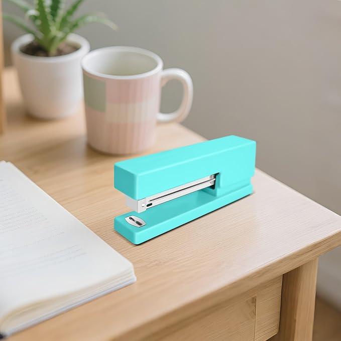 Office Desktop Stapler - 25 Sheet Capacity with 830 Staples and Staple Remover,Staplers for Desk,Non-Slip for School, Home, Green
