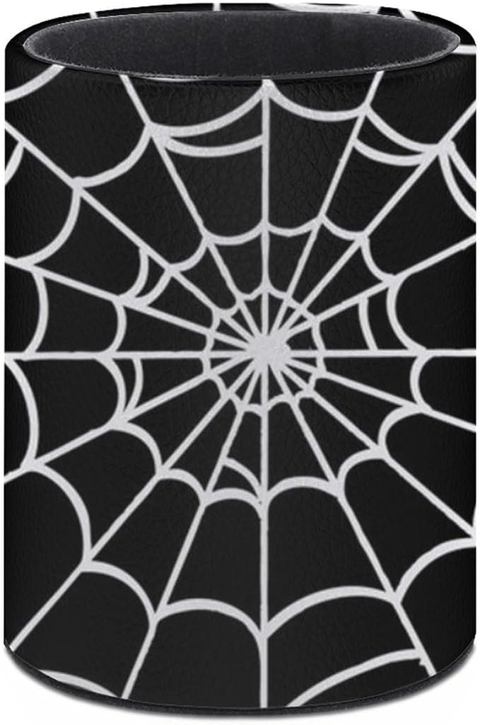 Spider Web Pen Holder Pencil Organizer Cute Pencil Cup Desk Decor Makeup Brush Holder PU Multifunctional Office Suppliesfor Home Classroom School