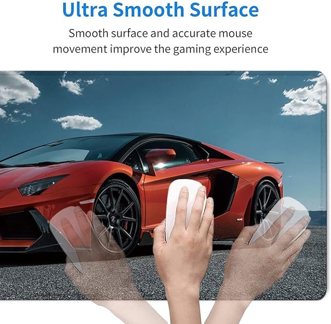 RTGGSEL 31.5x11.8 Inch Non-Slip Long Extended Large Gaming Mouse Pad with Stitched Edges XL Laptops Keyboard Mouse Mat(Lambo)