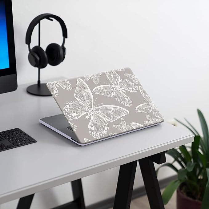 KEROM Compatible with MacBook Air 13 inch Case 2021 2020 2019 2018 Release M1 A2337 A2179 A1932, Protective Plastic Hard Shell Case & Keyboard Cover, Has Logo Cutout, Butterfly