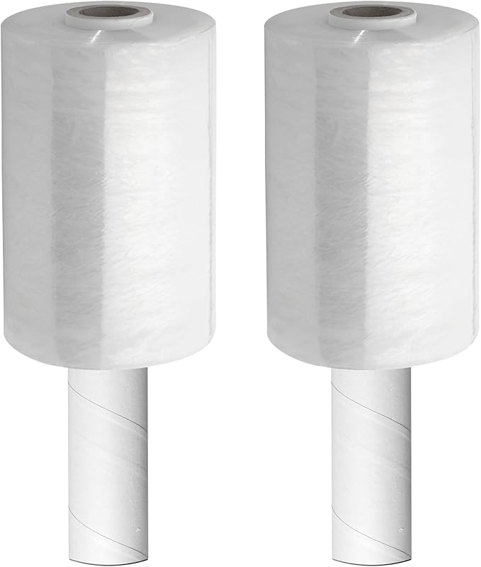 Shrink Wrap Roll for Moving | 80 Gauge 5" x 1000 FT Plastic Wraps for Packing | Clear Stretch Film for Pallets, Furniture, Boxes & Storage Protection - 2 Pack