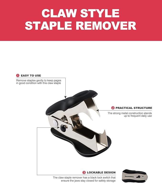 PAPERPAL Effortless Standard Stapler Set, 20 Sheet Capacity, Half Strip with Built-in Staples Storage, Includes 1000 pcs 1/4“ Staples & A Staple Remover, for Office, School & Personal Use, Dark Blue