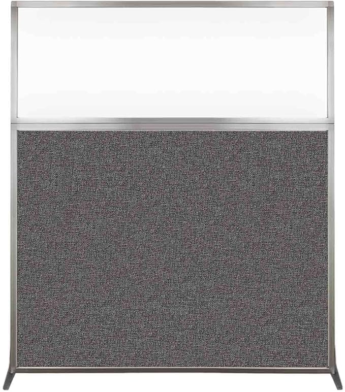 Versare Hush Screen Portable Room Divider | Workstation Wall Divider | Freestanding Privacy Hush Panels | Clear Windows | Fabric Office Divider Screen | Great for Room Separation