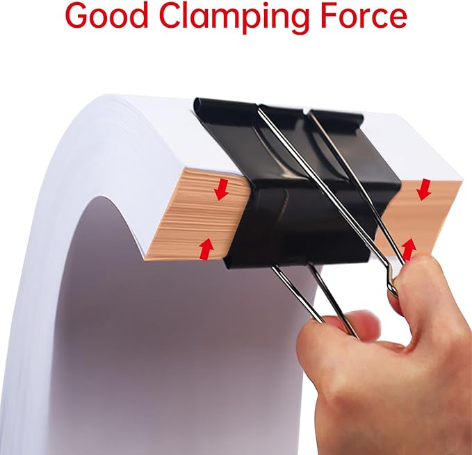 Jumbo Binder Clips 3 inch, Binder Clips Extra Large Heavy Duty 18 Pcs for Office Supplies, Black