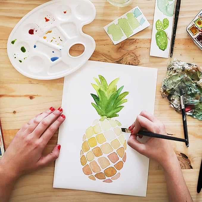 Watercolor Brushes Professional, Fuumuui 8Pcs Sable Paint Brush Set Variety Shapes with Flat, Round Pointed, Cat's Tongue Oval Wash Perfect for Watercolor Acrylic Gouache Inks Painting