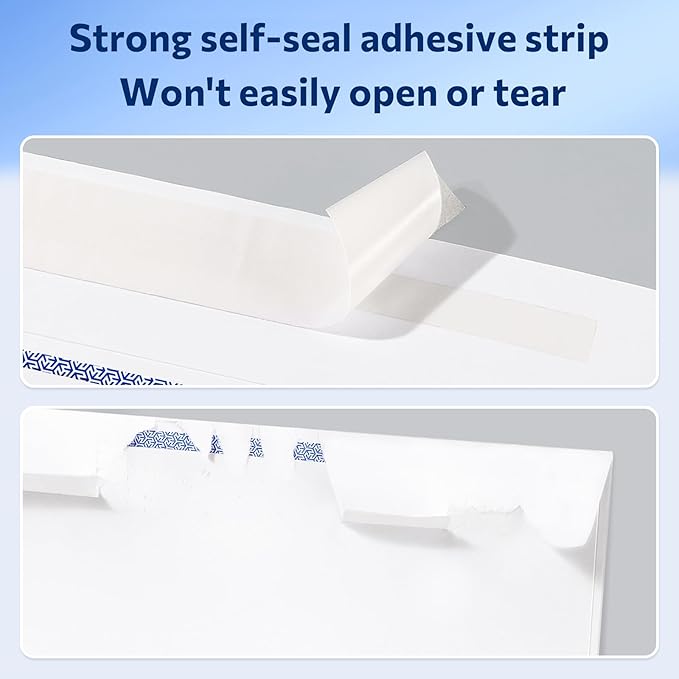 SUNEE Envelopes Self Seal – #10 Double Window Envelopes 500 Pack, Security Tint, Self Seal Closure, Fits Standard Business Checks, 4-1/8 x 9-1/2 Letter Envelope for Invoices & Mailings, 24LB
