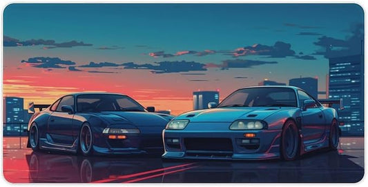 JDM Car Desk Mats on Top of Desks Pad Japanese Large Mouse Pads Gaming Cool Classic Sports Car JDM Big Mousepad for Desktop Keyboard Computer Mat 23.6 x 11.8 inch