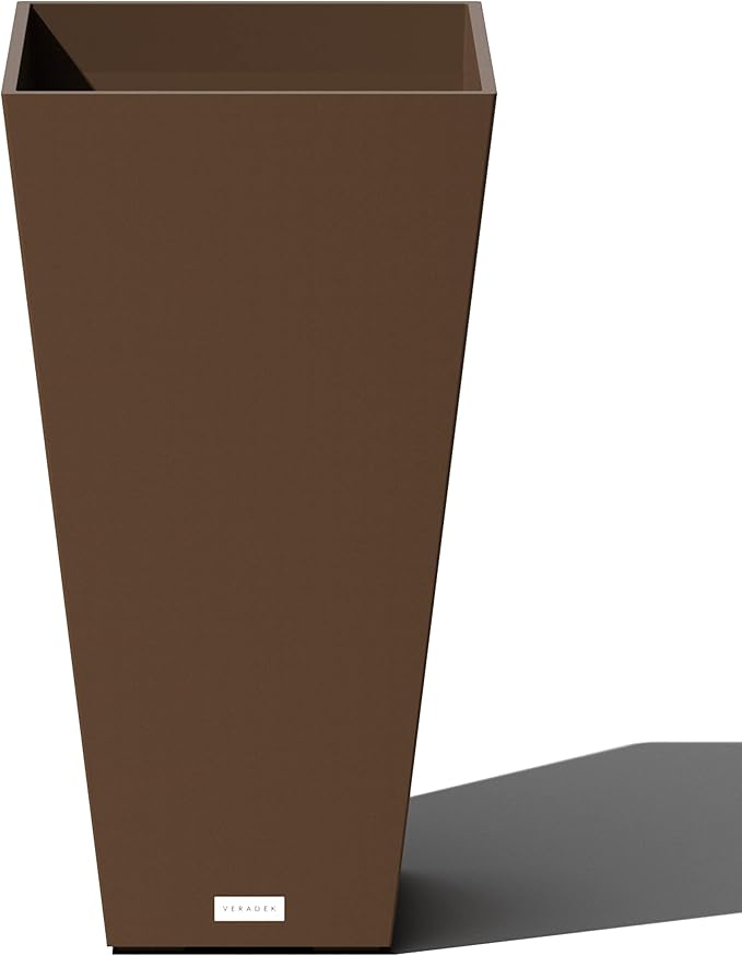 Veradek V-Resin Indoor/Outdoor Taper Planter (26 inch, Espresso)