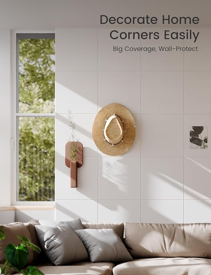 Large Felt Bulletin Board 36" x 24" Cork Board Alternative-6 Pack with 40 Safe Removable Adhesive Tabs, Cork Boards for Walls Cork Board for Home Office Classroom Pin Board - Milky White