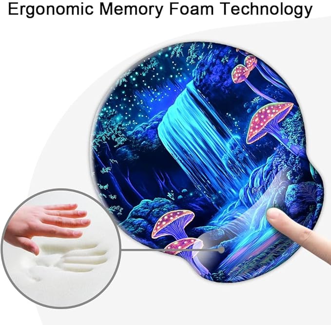Ergonomic Mouse Pad with Wrist Support,Mouse Pad with Wrist Rest,Relieve Wrist Pain Mousepad Non-Slip Rubber Base,Mouse Pads for Desk,Computers,Laptop,Office,Home,Wonderland