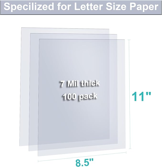 HOUYEE 100 Pack Ultra Clear Binding Presentation Covers, Clear Report Covers, Polythylene Terephthalate,7 Mil,8-1/2 x 11 Inches, Letter Size