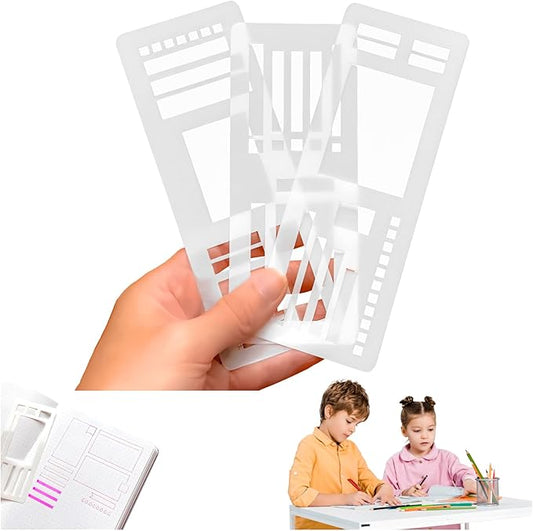 Handmade Flexible Record Template,Handmade Flexible Planner Stencils,Planner Stencils,Flexible Drawing and Checklist Templates,Planner Stencil Set Compatible with Coils Discs and Rings (A Type*1 Set)