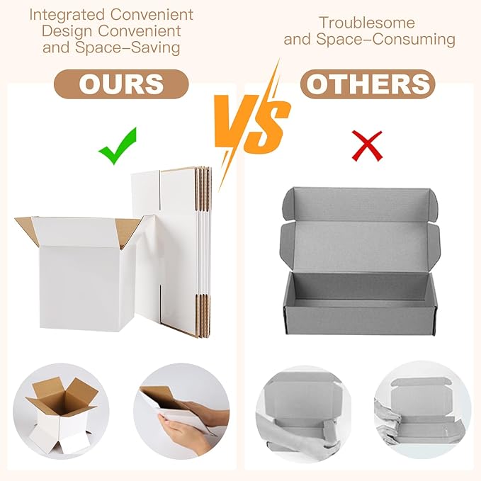 Shipping Boxes,3.5x3.5x3.5 inches 6 PCS Small Shipping Boxes,White Corrugated Cardboard Boxes for Packing, Mailing, Moving,Gifts & Storage,Heavy-Duty