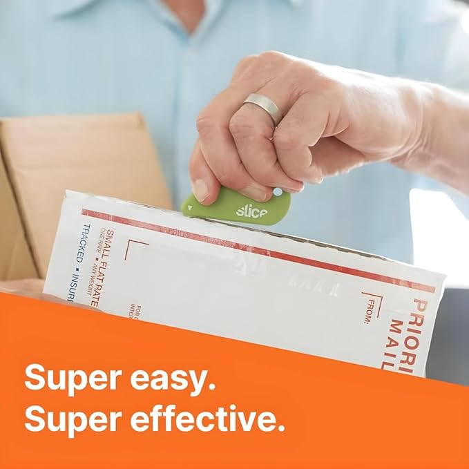 Slice Micro Safety Cutter | Safe Ceramic Box Cutter Lasting 11x Longer than Metal | Keychain Box Opener | 2 Pack