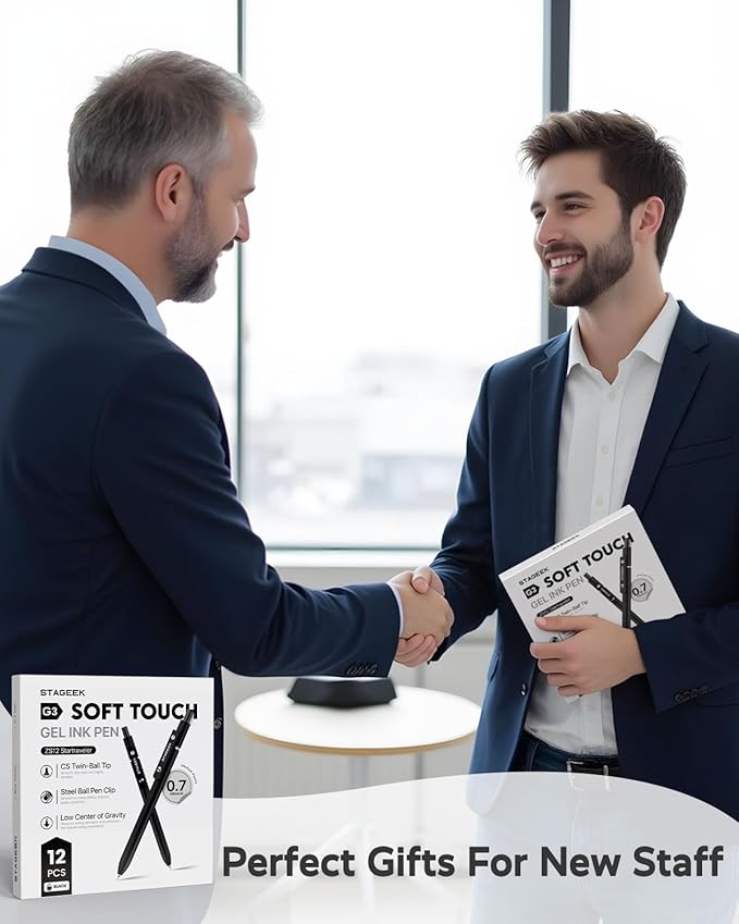 Black Gel Pens, 12Pcs Fine Point Smooth Writing Pens with 3 Extra Refills, Quick Dry Black Ink Pens for Journaling, Office, Note Taking, School Supplies, Nurse Aesthetic(Black)