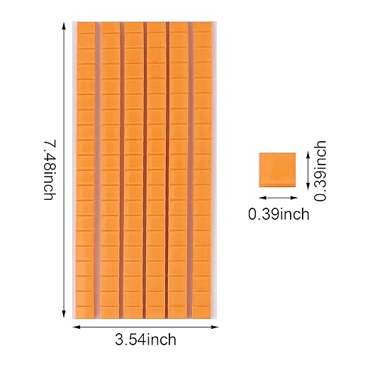 Feosky Adhesive Poster Sticky Tack Putty, Reusable and Removable Adhesive Putty, 120PCS, Mounting Putty for displaying Wall Paintings, Museum Art Photography, Picture, Crafts (Orange, Pack of 1)