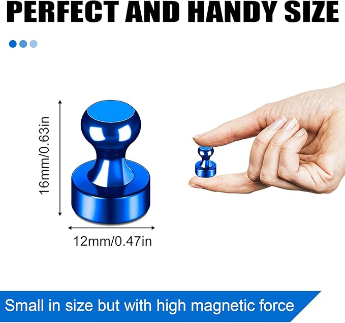 LOVIMAG 20 Pack Blue Refrigerator Magnets, Strong Neodymium Magnets for Whiteboard, Kitchen, Office, Map, Home Decorative