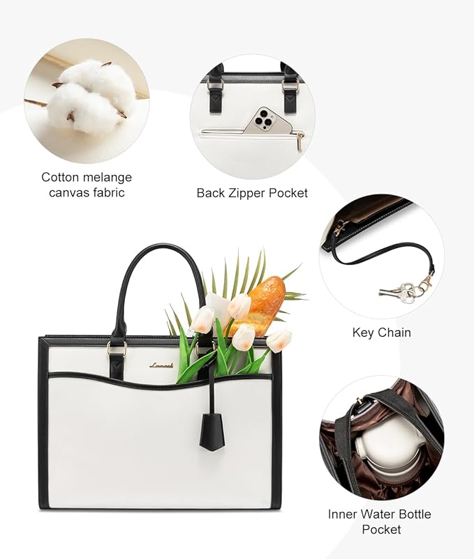 LOVEVOOK Laptop Tote Bag for Women, Office Work Bag Briefcase fit for 15.6 inch Laptop, Large Capacity Teacher Bag Handbag