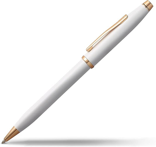 Cross Century II Refillable Ballpoint Pen Presented in a Luxury Gift Box - Medium Point, Black Ink, Pearlescent White