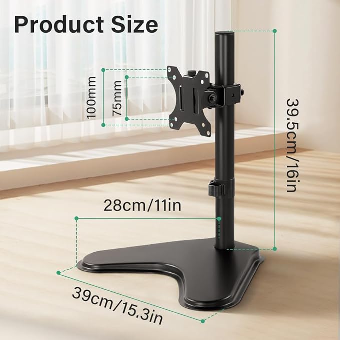 FURWOO Adjustable Tvstand Single Computer Monitor Riser for 13'' to 32'' Screen,75x75mm,100x100mm
