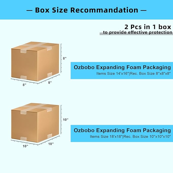 8 pcs 14''*16'' Expanding Foam Packing For Shipping PC & Valuables & Fragile Moving Supplies For Irregular-Shaped Items Shockproof Bubble wrap for moving Applied For Industrial Private Dual Use