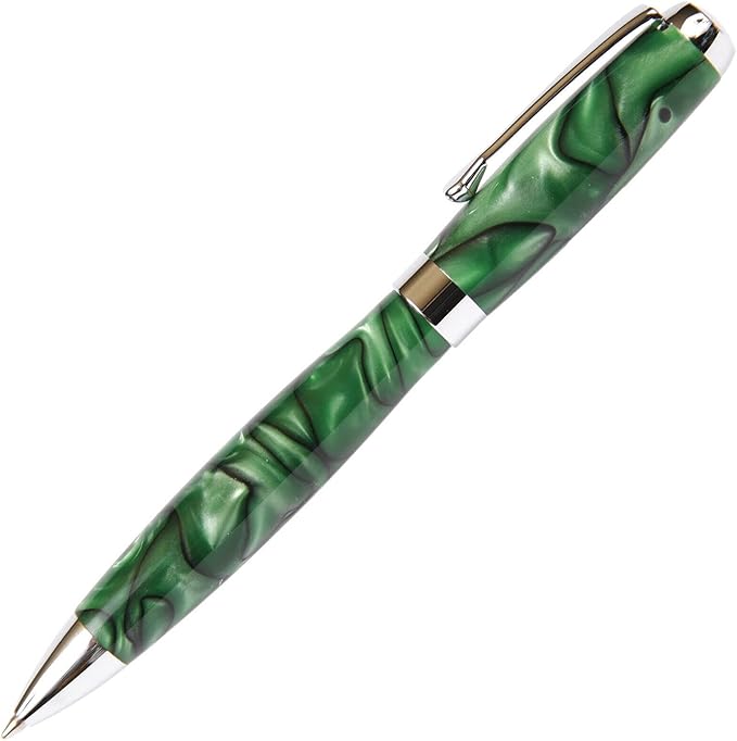 Lanier Pens Tuscany Green & Black Ballpoint Pen - Marbleized Gloss Body
