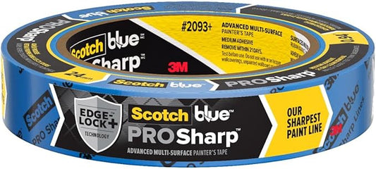 ScotchBlue PROSharp Painter's Tape 1 Inch Wide (0.94 in x 60 yd) 1 Roll Blue Tape Protects Surfaces and Removes Easily, Edge-Lock Tape for Indoor and Outdoor Use (2093+-24EC)