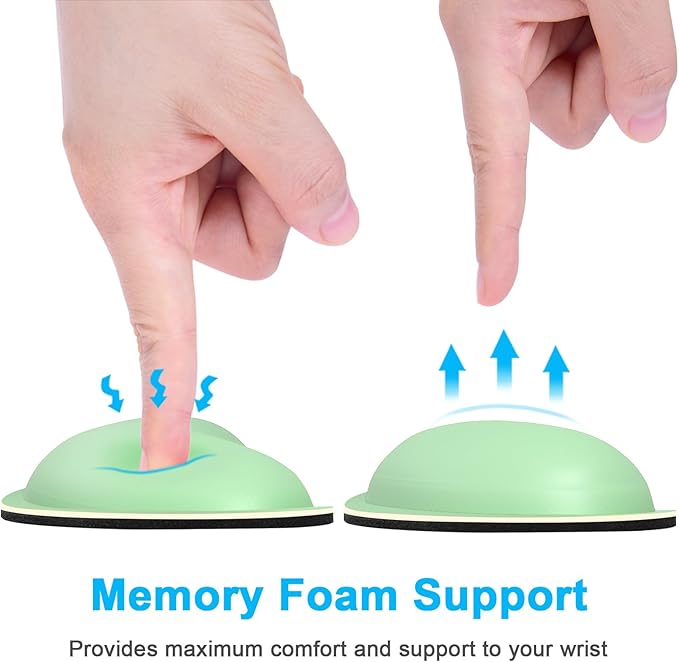 Dapesuom Mouse Wrist Rest, Ergonomic Memory Foam Mouse Wrist Support, Leather Hand Rest Pad Cushion for Gaming, Office, Laptop, Wireless Mouse, Men, Women, Pain Relief & Easy Typing, Mint Green