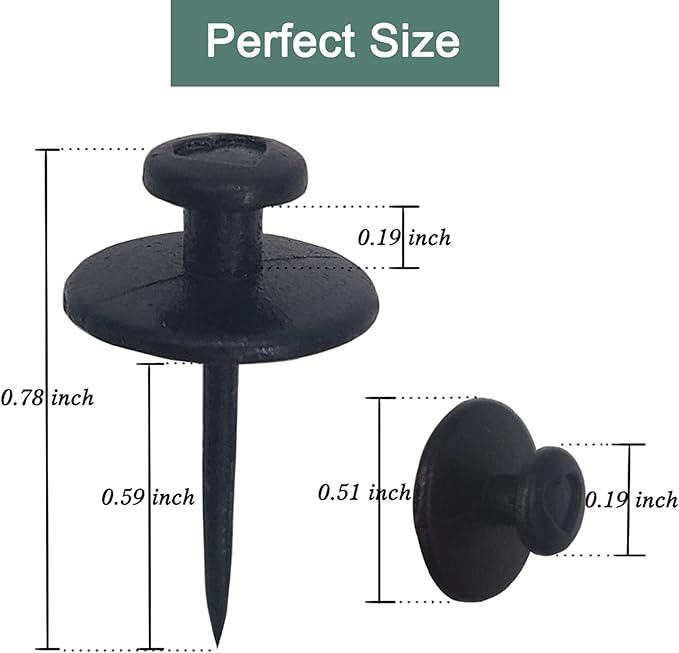 30 PCS Push Pins Picture Hanger Hooks, Double Headed Nails Push Pin Thumbtacks for Wall Hangings Picture, Decorative Small Hook Pins for Drywall Cork Board Home Office Photo Decorations