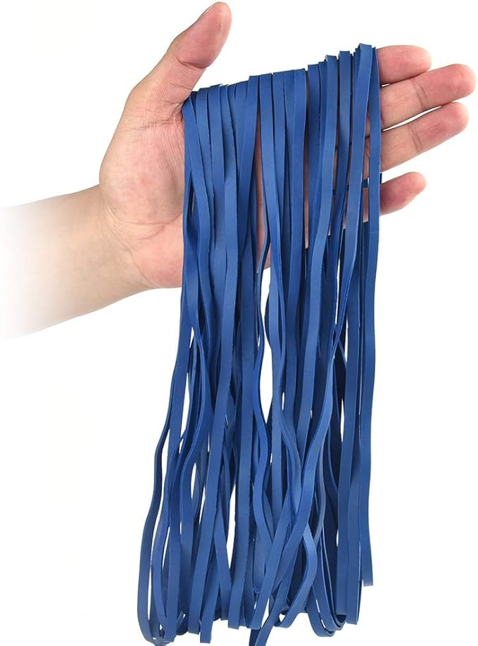 Coopay 12 Inches Extra Large Rubber Bands, 30 Pieces Heavy Duty Trash Can Band Bulk, Strong Elastic for Office Supply School Home, Garbage Cans, File Folders (Blue)
