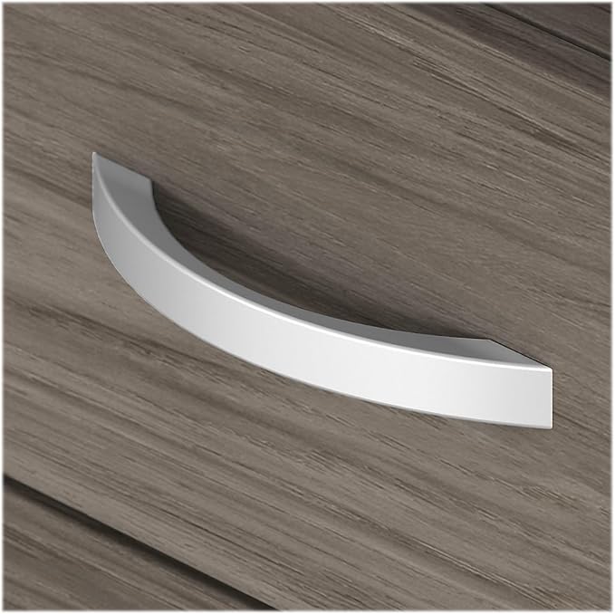 Bush Business Furniture Studio C 3 Drawer Mobile File Cabinet in Modern Hickory - Assembled, Rolling Document Storage for Home or Professional Office