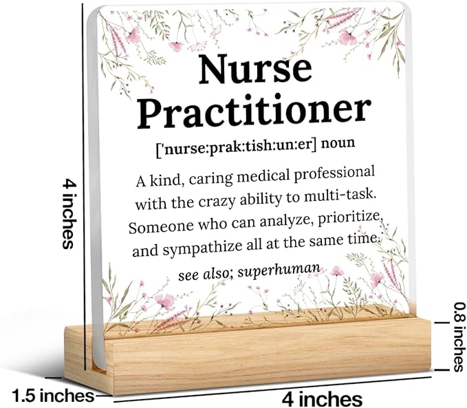 Nurse Practitioner Gifts for Women Nurses Week Gifts Appreciation Thank You Graduation Gift for Nurse Office Desk Decor for Home Acrylic Sign Christmas Gift