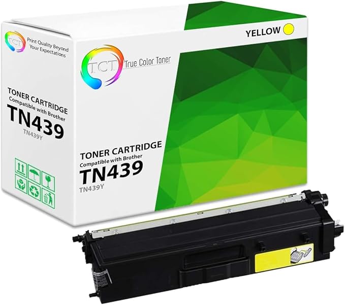 TCT TN439 Yellow Toner Cartridge - Compatible Replacement for Brother TN439 TN-439 TN439Y Yellow Works with Brother HL-L8360CDW L8360CDWT MFC-L8900CDW L9570CDW Printers (9,000 Pages)