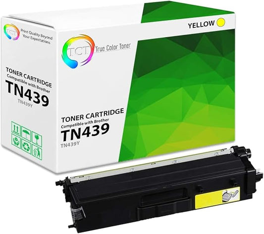 TCT TN439 Yellow Toner Cartridge - Compatible Replacement for Brother TN439 TN-439 TN439Y Yellow Works with Brother HL-L8360CDW L8360CDWT MFC-L8900CDW L9570CDW Printers (9,000 Pages)