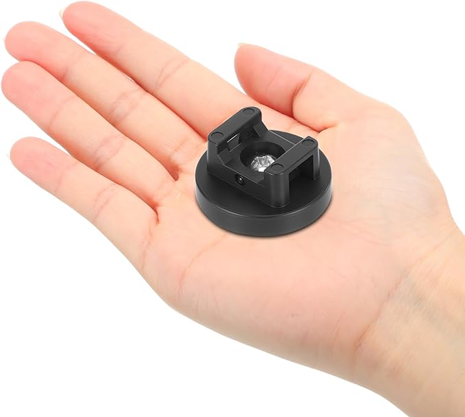 Yookeer 20 Pcs Magnetic Zip Tie Mount Base Black Magnetic Cable Clips Wire Holder Multipurpose Cable Ties Management Base Electrical Supplies for Wire (31 mm)