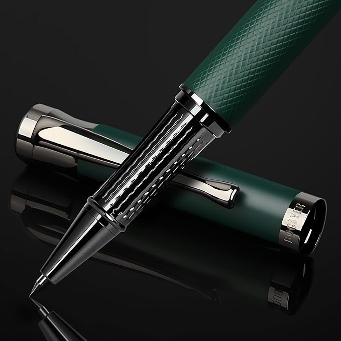 Liquid Ink Rollerball Pens - Fine Line Nice pen, Writing Pens for Journal and Office Supplies, Fancy Pen Gift Box for Father's Day or Mother's Day And Other Festivals(Green)
