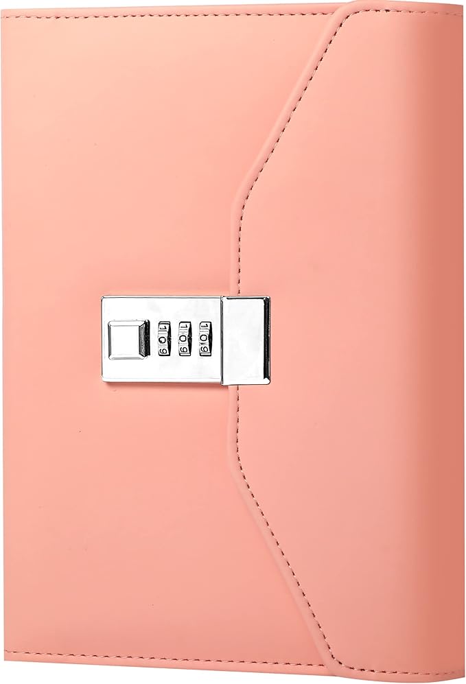 CAGIE Diary with Lock for Women, Full Wrap-around Privacy Journal Gifts for Girls, 120 GMS 224 Pages Thick Lined Notebook with Lock, 5.9 x 7.9 Inch
