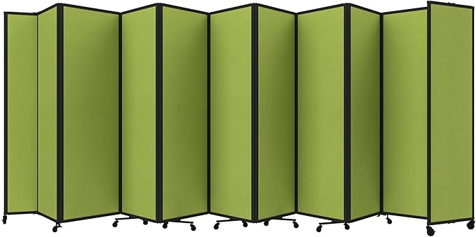 Versare Room Divider 360 Portable Wall Partition | Folding Panels | Large Freestanding Divider | Locking Wheels | Temporary Room Separator