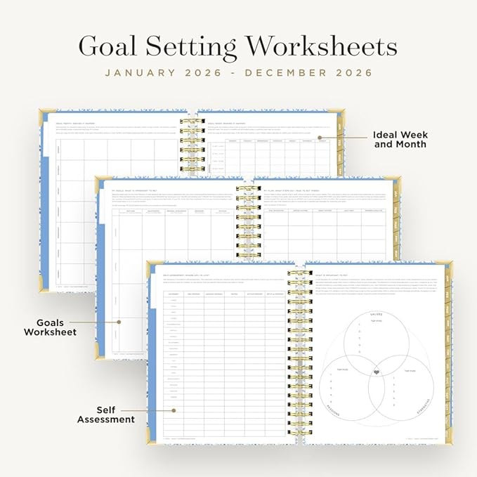 Day Designer 2026 Weekly Planner – Premium Planner for Stylish Organization. Combines Weekly & Monthly Calendars, Daily Schedule, Notes Pages, Goal Setting, Stickers, Pocket & More. Elegant Laminated Cover with Gold Accents (Casa Bella Design - 2026)