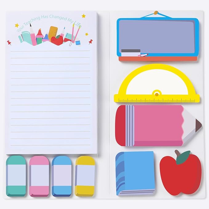Hommie Sticky Notes Set, Teaching is A Work of Heart Divider Sticky Planner Sticky Note Teacher Appreciation Gift for School Supplies, Bible Supplies, Office Book Notes