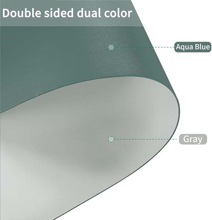 Night Stand Cover for Top - Small Table Cover Used for Bedside Table Waterproof and Easy to Clean Good Flatness Nightstand Protector Top (Aqua Blue+Gray 15.75x23.6)