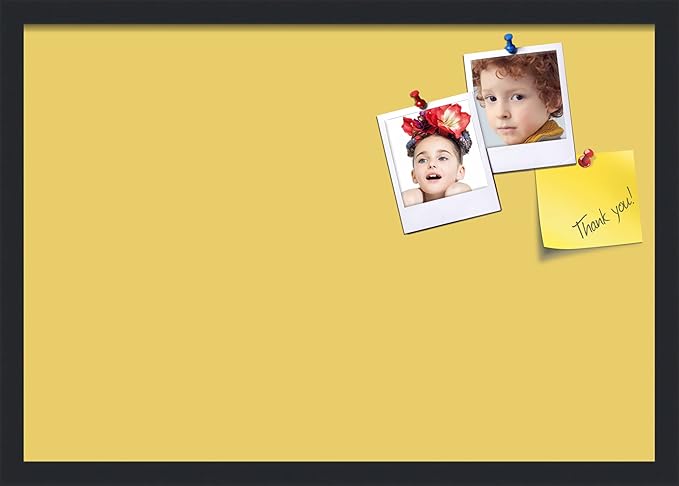 PinPix 26x18 Inch Cork Bulletin Board. This Decorative Framed Pin Board Comes with Honey Pastel Design and a Satin Black Frame. Ideal for Home Office Decor or Message Board (PinPix-1810)