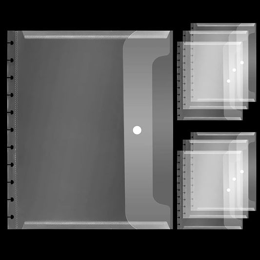 6 Pack 8.5 * 11inch Discbound Pocket Letter Size Discbound Planner Notebook Discbound Envelope Supplies for Office & School Home Work Organizer