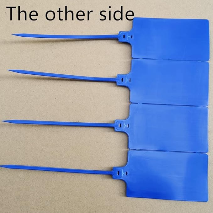Plastic Seals Shipping Tags Logistics Use Big Sign Tie Large Label Tie, 255mm Total Length, Package of 100pcs (Navy Blue)