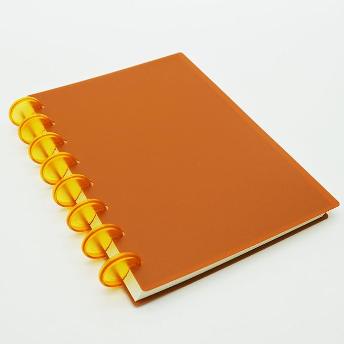 100pcs Discbound Notebook Discs DIY Planner Accessories fits for Tul,Levenger,Arc,Happy Planner,Talia(Transparent Orange,0.7inch/18mm)