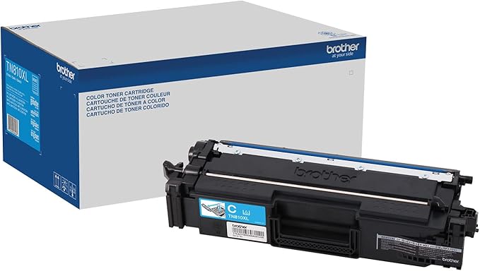 Brother Genuine High Yield Toner Cartridge, TN810XLC, Replacement Cyan Toner, Page Yield Up to 9,000 Pages